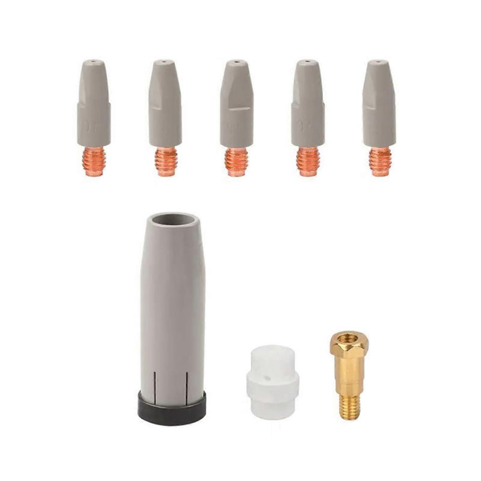 Conductive Spray Nozzle Set for 36KD Welders, 8-Piece, 0.8 mm, High Efficiency, Easy Installation