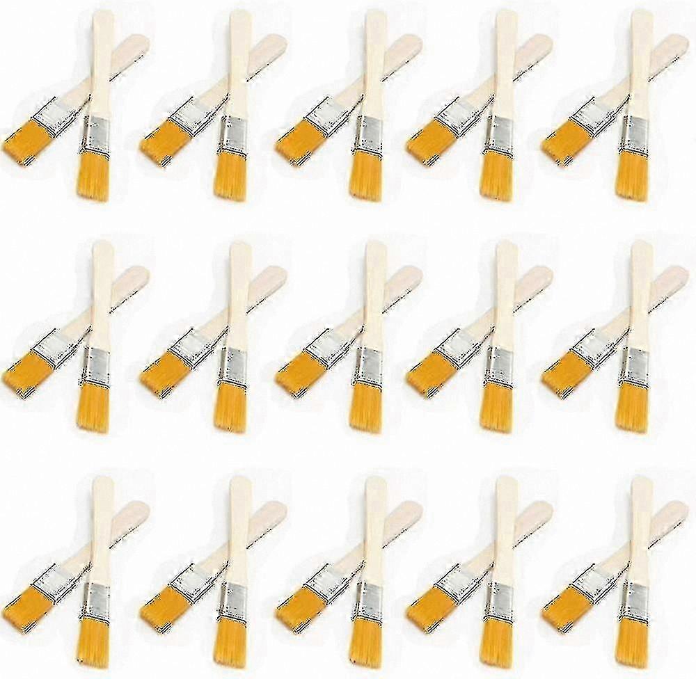 Flat Bristle Paint Brushes with Wooden Handles for Walls and Trim, Angle Sash Brushes for Painting Projects