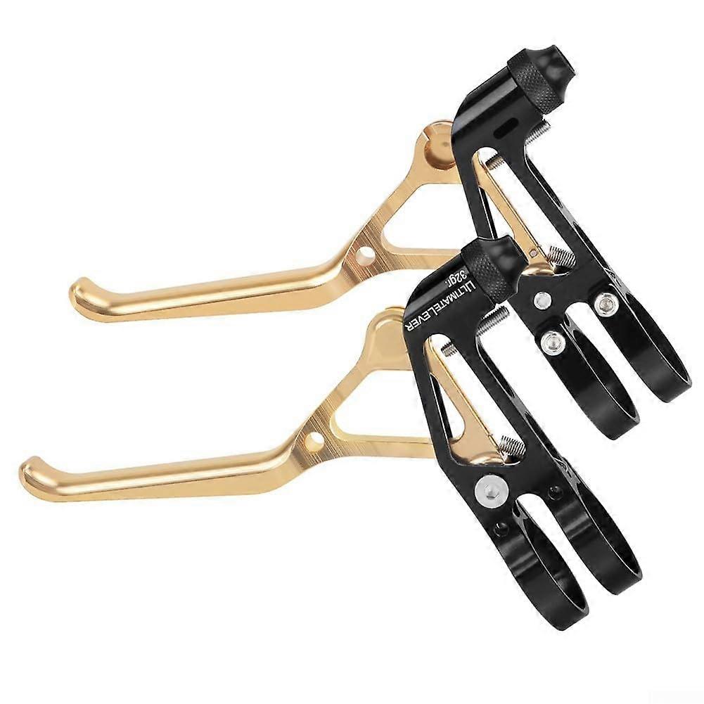 Ultralight Brake Handle Set for Folding/Road Bikes, Aluminum Alloy, CNC Machined, 22.2mm (Champagne)