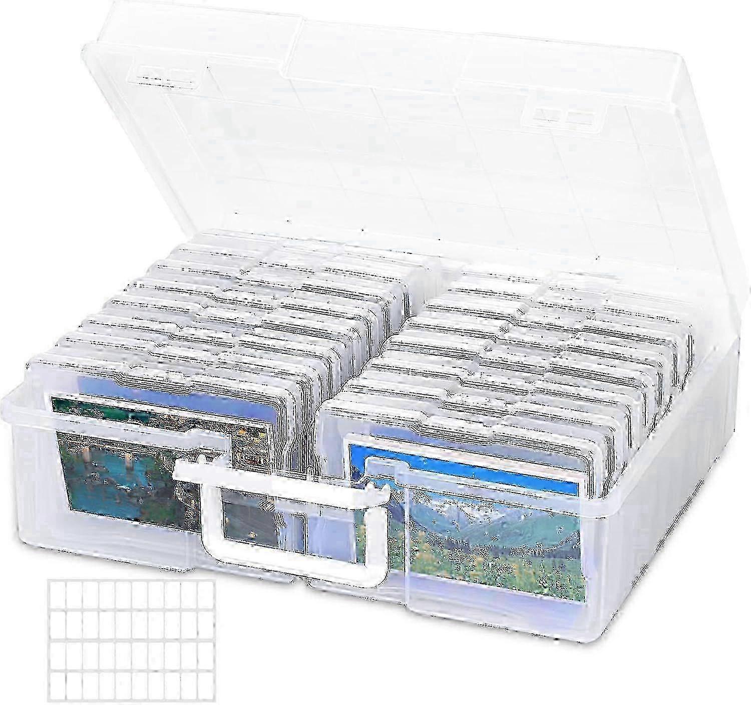 Photo Storage Box with 16 Compartments Organizer