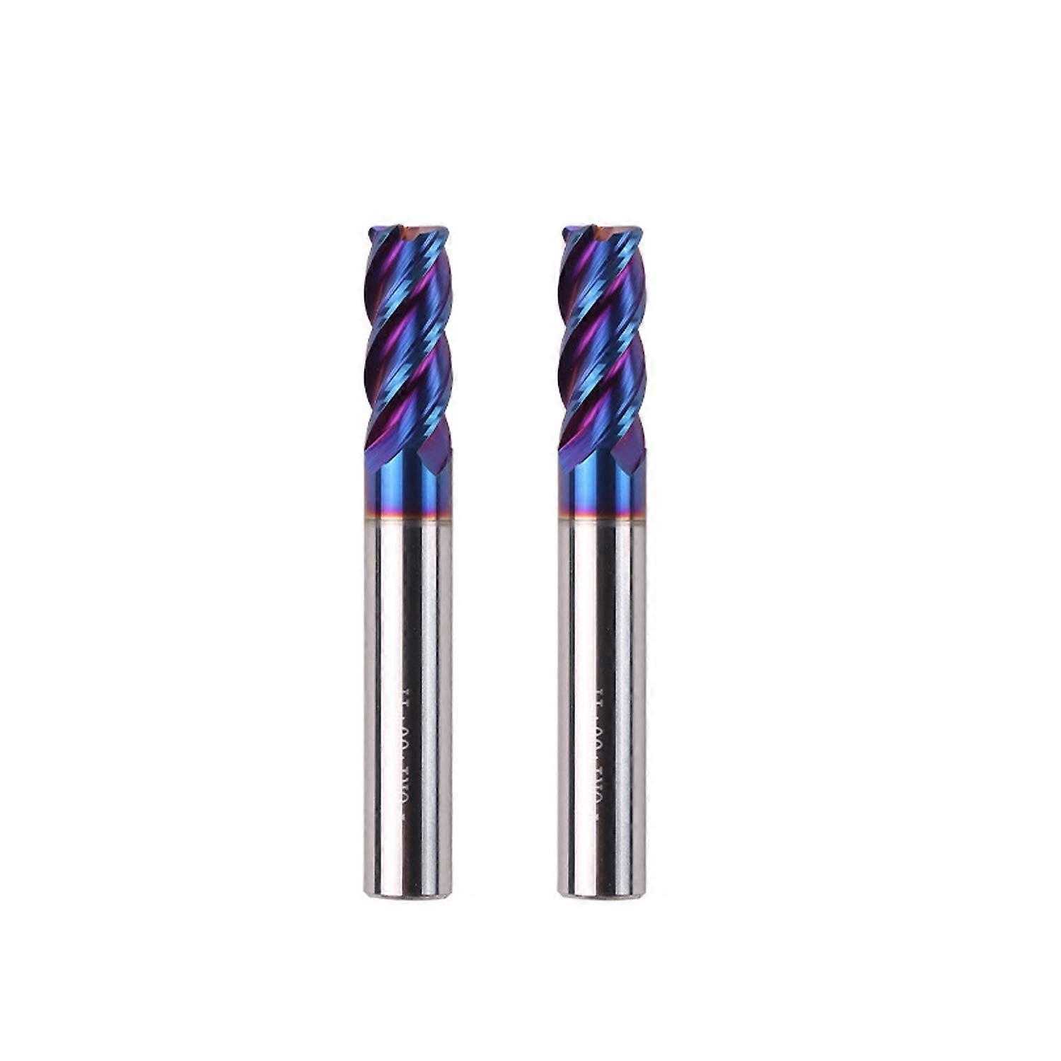 2 Pieces  4 Flutes,Corner Radius End Mills,3.0mm Cutting Diameter,HRC 65 Tungsten Steel