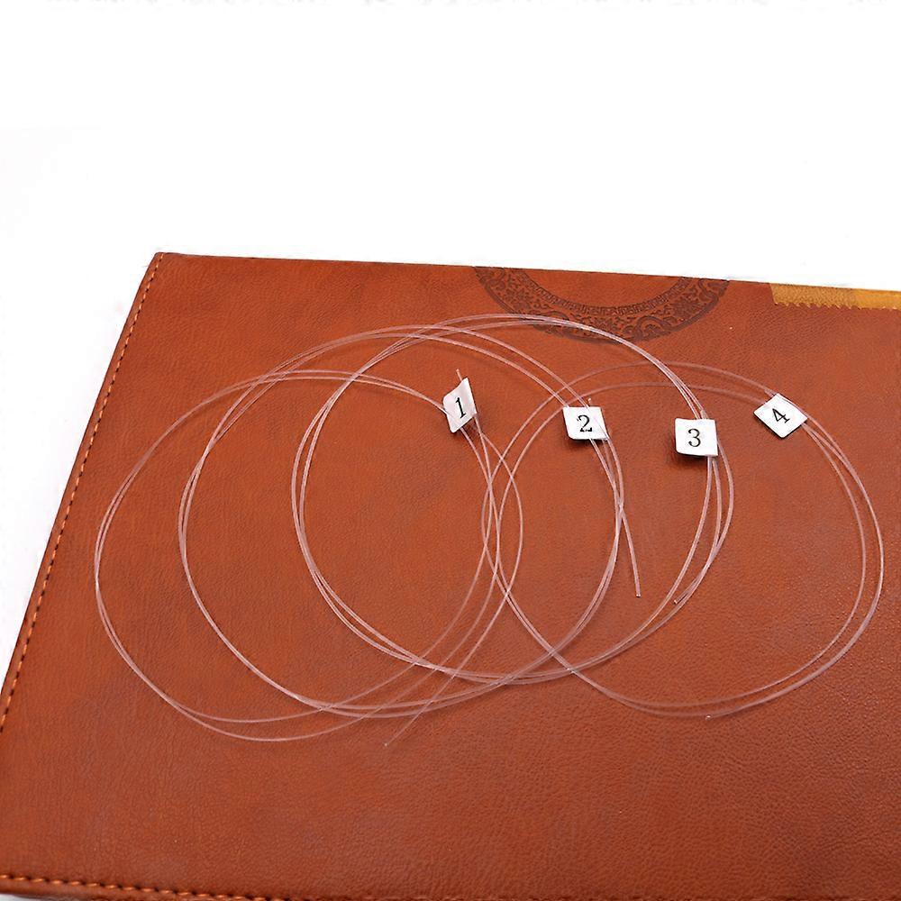 4pcs Ukulele Strings Carbon Fiber Transparent Uke Strings High Strength Durable Replacement Strings for Ukulele Instruments