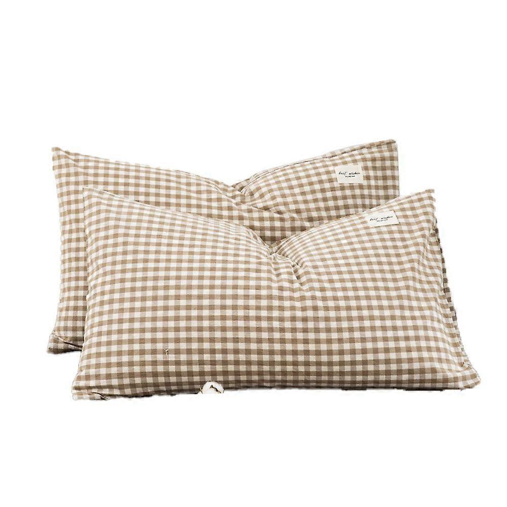 Set of 2 pure cotton plaid pillowcases, perfect for adding matching style to your bedding.