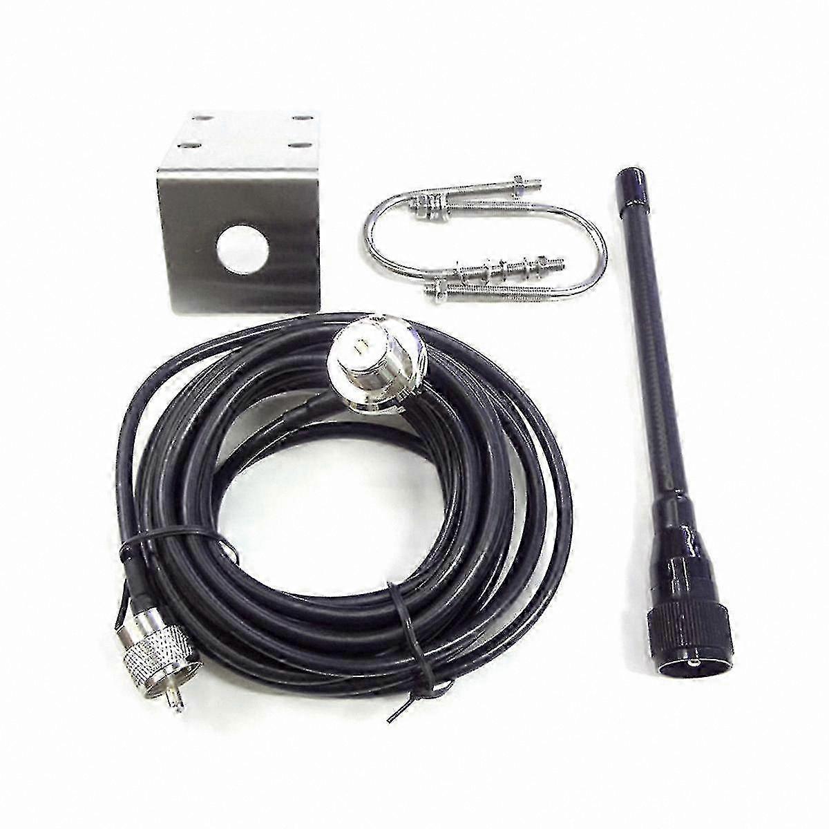 Marine VHF Antenna 156-163MHz with 5m RG-58 Cable Rubber Waterproof Mast for Boat and Sailboat Use