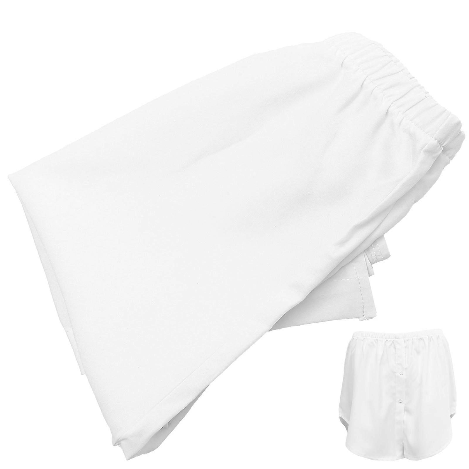 Women Fake Skirt Shirt Extender Casual Outfit Work Wear White Polyester Avoid Shirt Riding Up 1Set