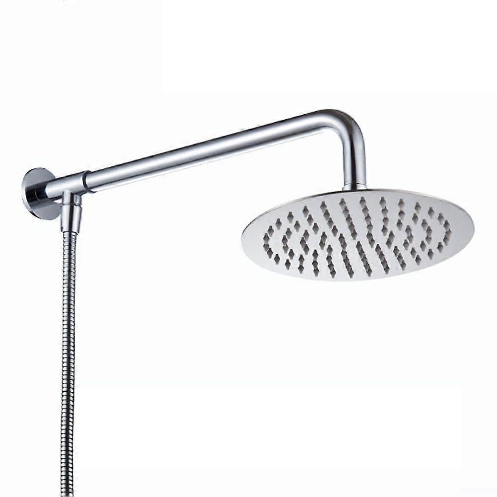 Walls Mounted 150mm Contemporary Overhead Shower Kit with Flexible Arm, Modern Design, Chrome Finish and Easy Installation