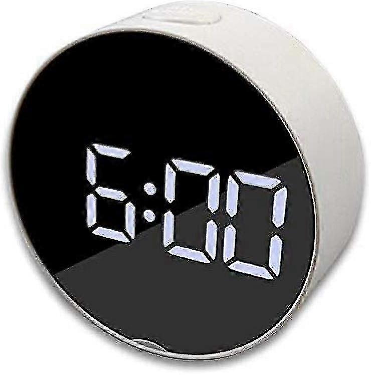 LED Digital Alarm Clock Mirror with Snooze Function, Wake-Up Light, Large Display for Time & Temperature