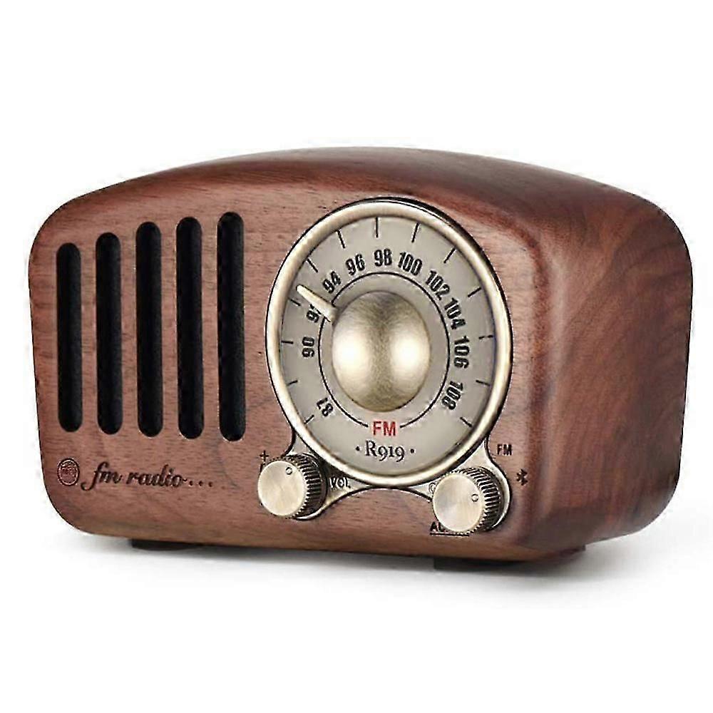 Retro Radio mit Bluetooth Lautsprecher,Aooeou Radio Vintage Klein Walnuss Holz Klassischem FM UKW SD MP3 Radio,Tragbares Transistor Radio Starke Bassv