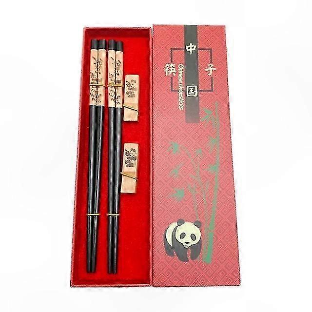 Handcrafted Panda Design Chopsticks Set - Natural Wood Tableware for Dining & Gifting