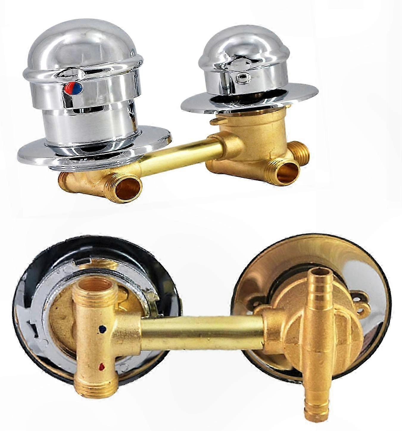 Multi-Function Shower Mixer Valve, Brass Diverter for Hot & Cold Water, Bathtub Faucet Compatible with Shower Enclosures and Steam Rooms