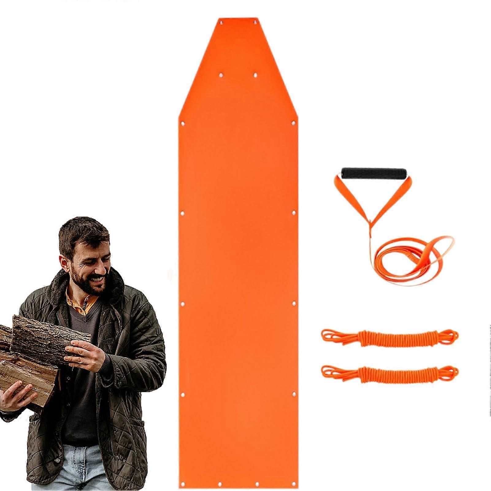 Deer Tow Sled for Hunting Heavy Duty Game Transporter with Harness and Handle, Yard Drag Sled, Orange