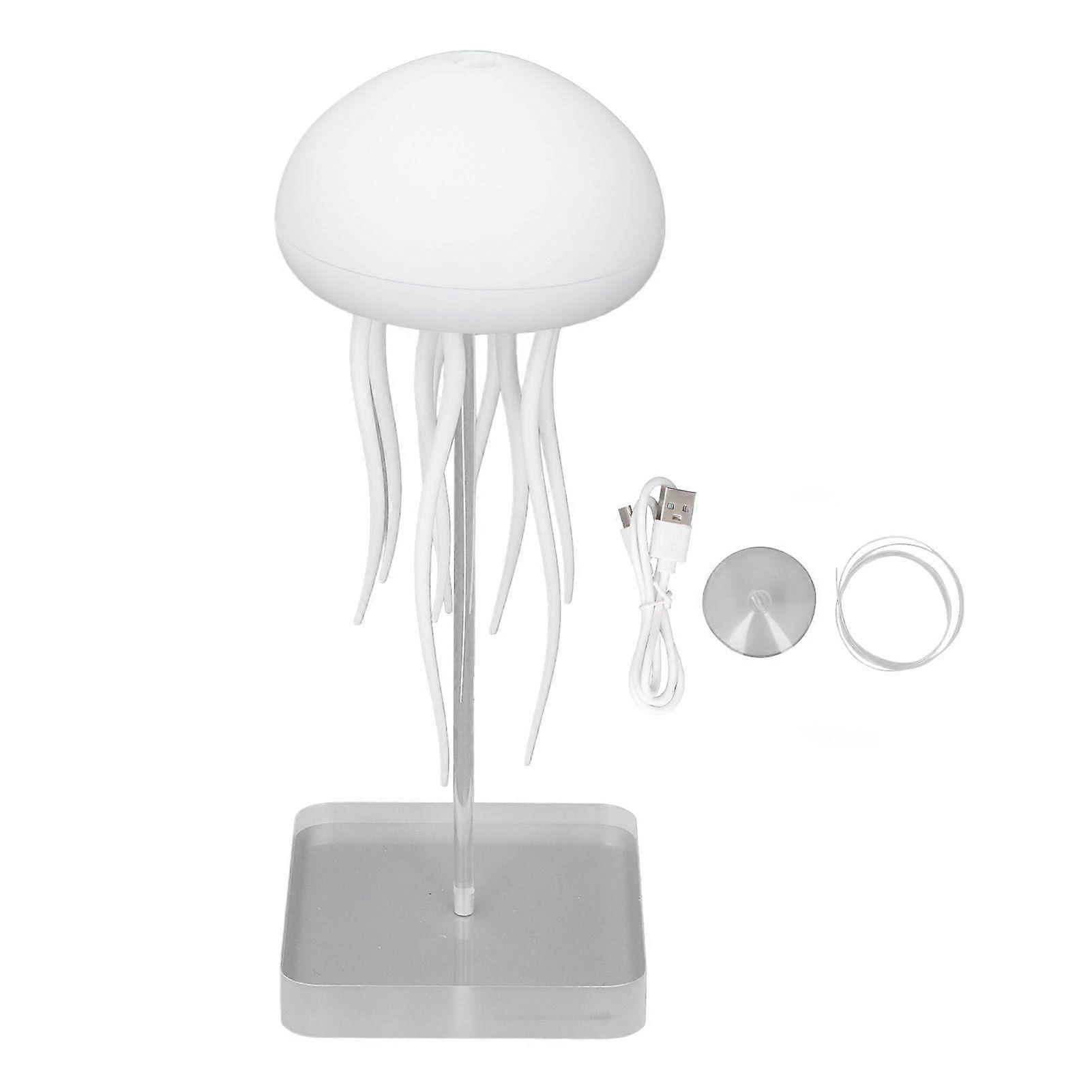 Voice Control Jellyfish Lamp with 9 Flexible Tentacles RGB Gradient Bedside Lamp Rechargeable 1000mAh Battery Hanging Standing