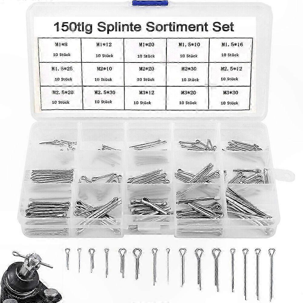 Durable Stainless Steel Locking Pins and Split Pins Assortment Set 300 Pieces