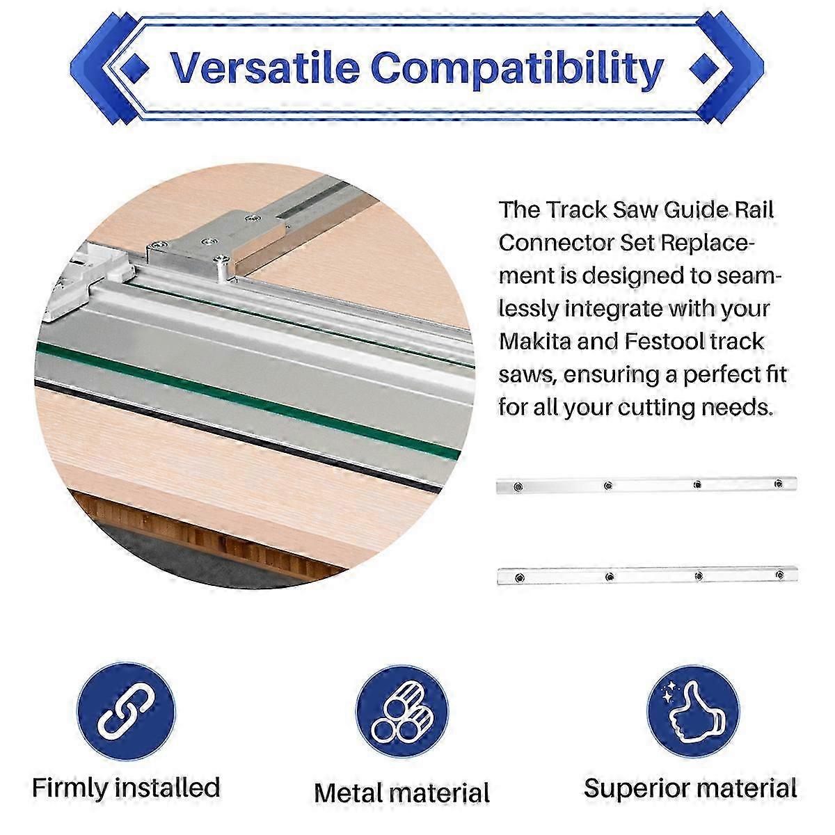 Track Saw Guide Rail Connector Set Wooden Board for Makita
