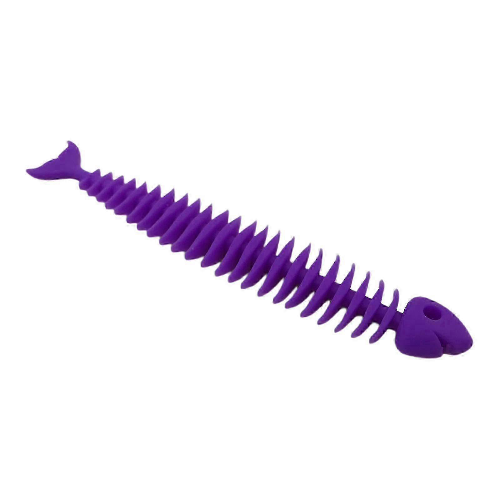 ストレス解消おもちゃ、ふにゃふにゃの魚の骨バブルそわそわ、ゆっくりと上昇する壁の装飾--パープル