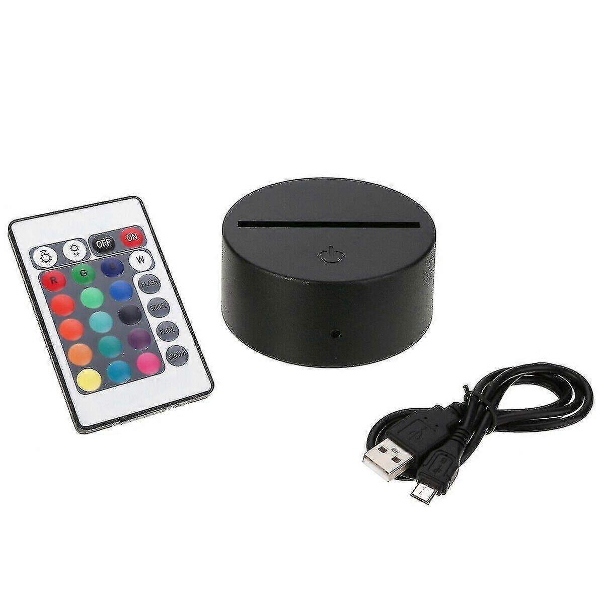 Lamp Post Bases 3d Led Night Light Lamp Base Stand With Power Adapt...