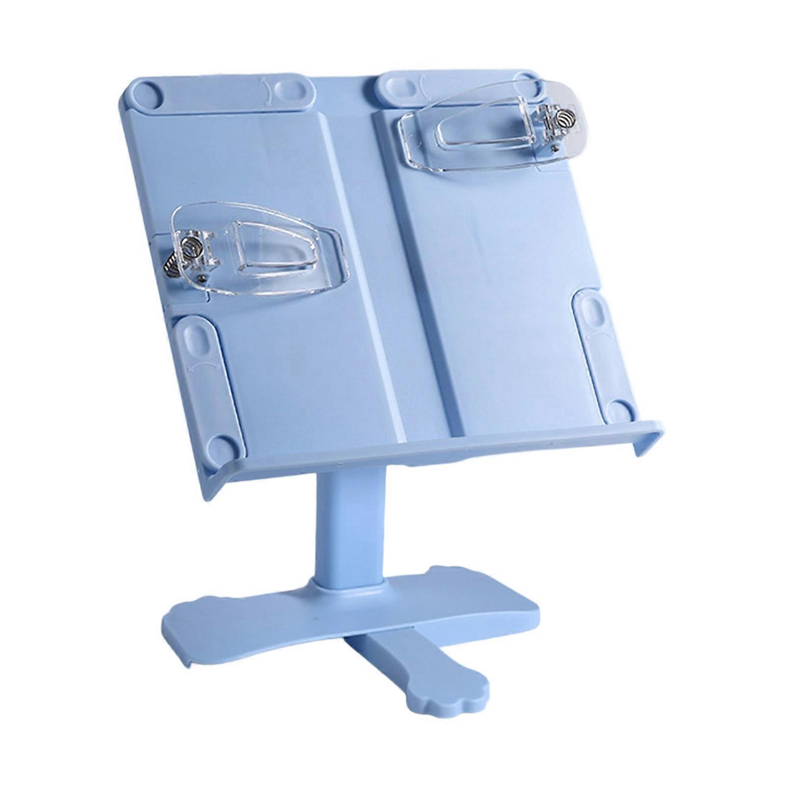 Ergonomic Plastic Books Stand Slip Resistant Base Multi Angle Reading Rack For Students Remote Workers  Blue