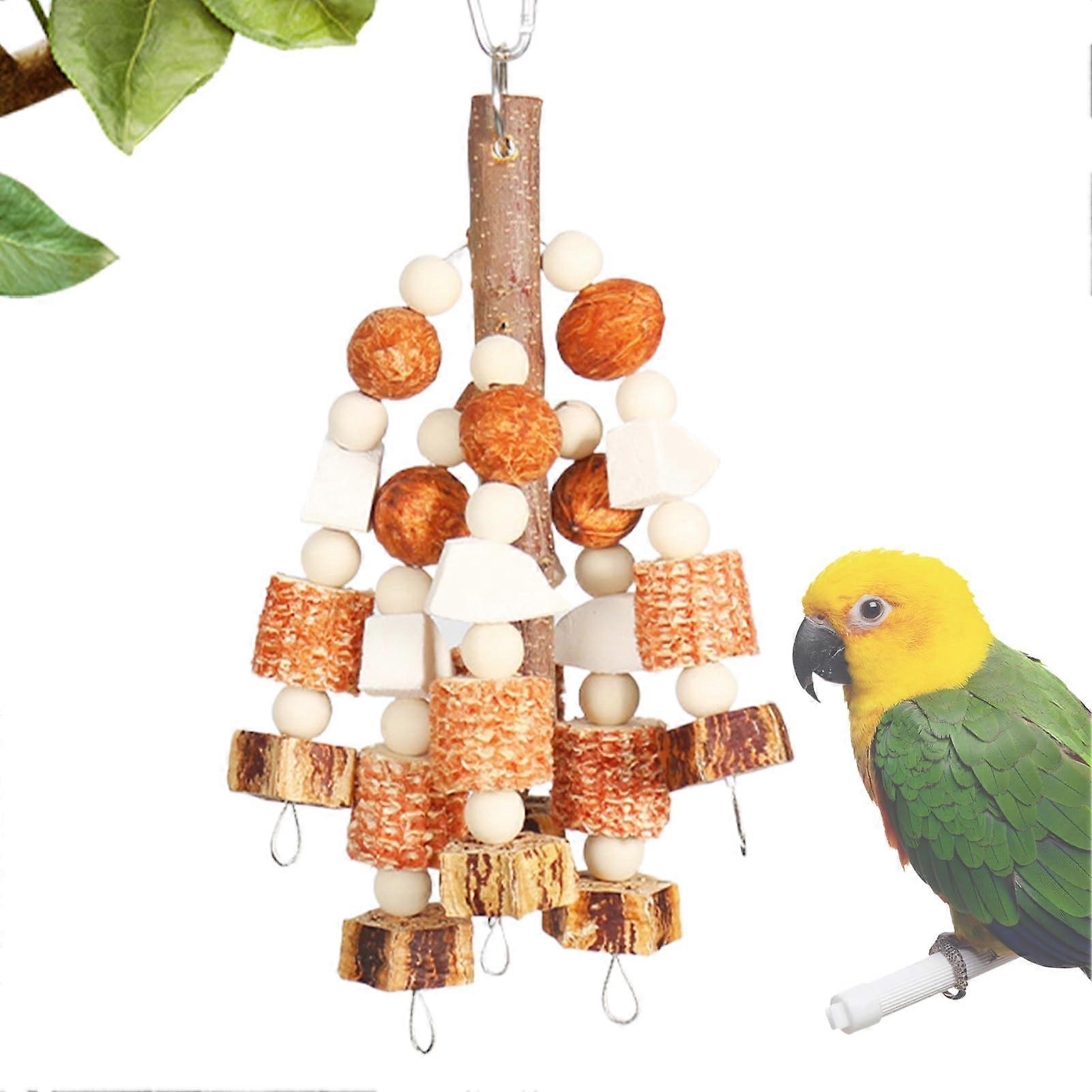 Parrot Toys for Chewing | Natural Nut String Cage Accessories, Interactive Games for Conures, Lovebirds, Macaws, Finches, Mynahs
