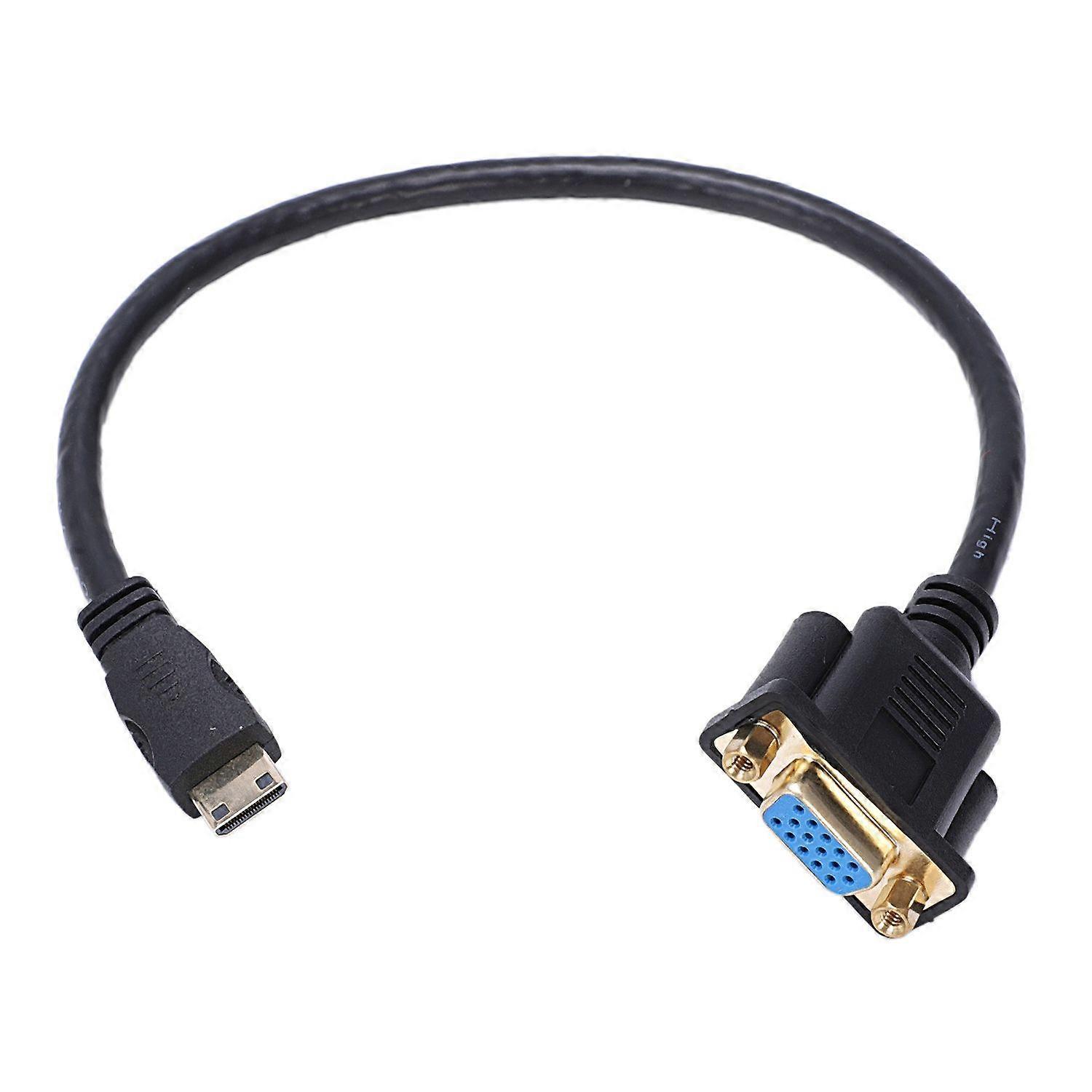 Mini to VGA M/F Connector Cable Adapter Converter 0. 1FT