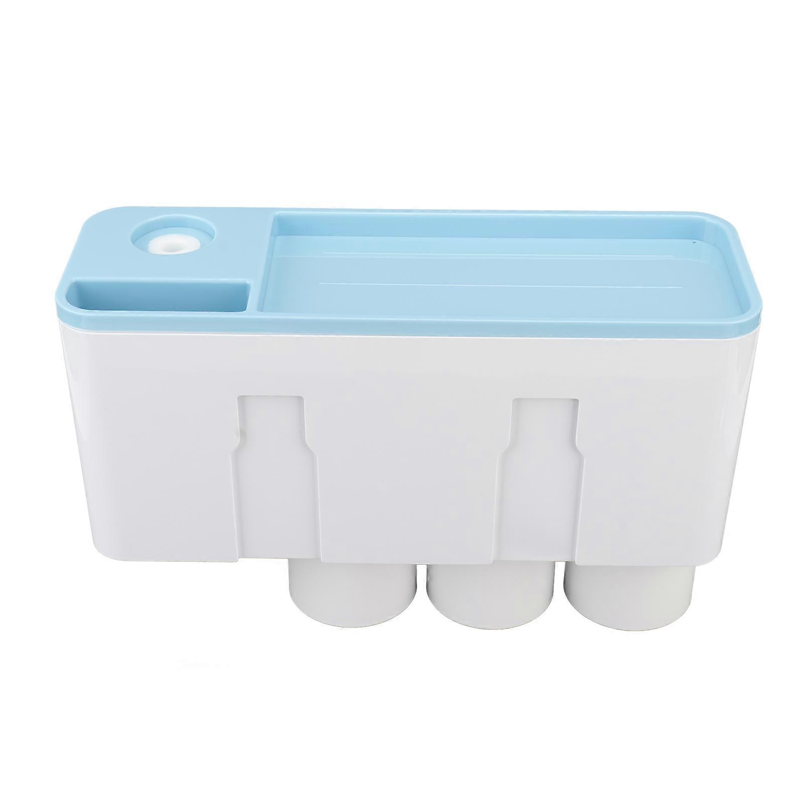 Wall Mounted Toothpaste Dispenser Squeezer Kit with 3 Cups Blue