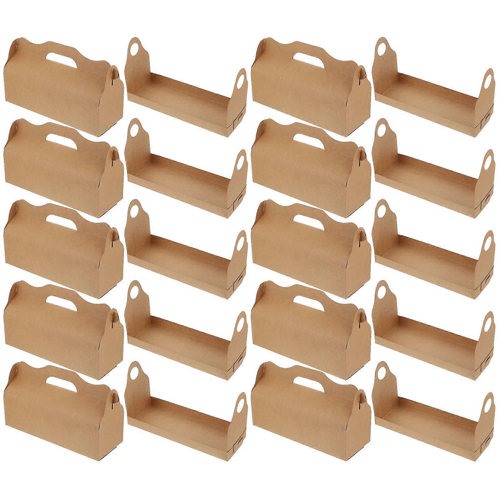 Egg Roll Box Long Shape Cake Box for Storage 10Pcs Paper Pastry Containers