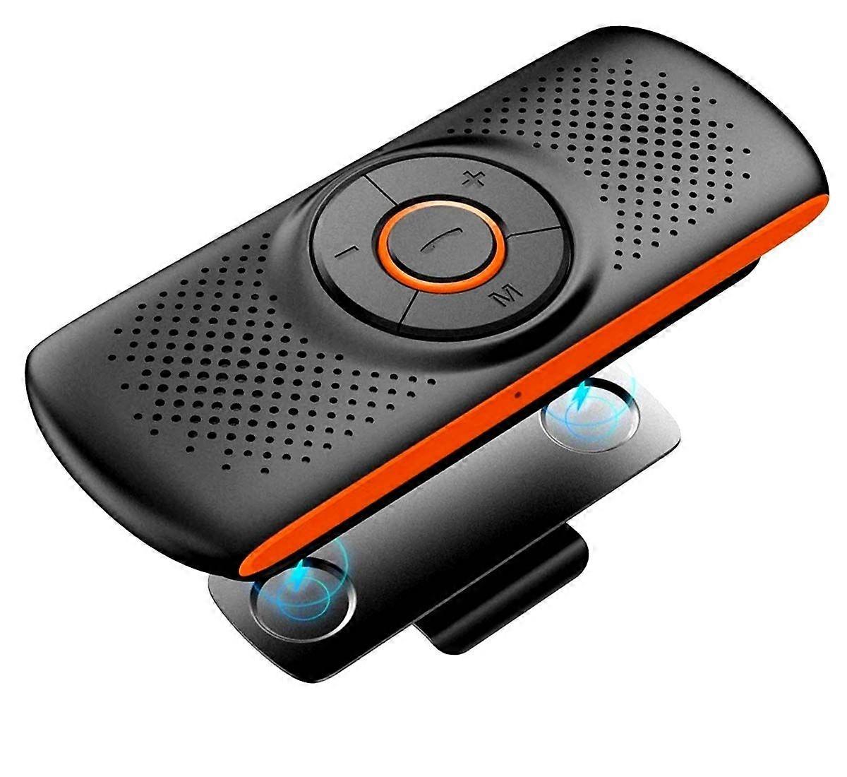 Bluetooth Visor Clip Car Speaker, Wireless Handsfree Speakerphones, Stereo Sound Enhanced Bass/Built-in Mic/TF Card Player/Google Assistant Voice Comm