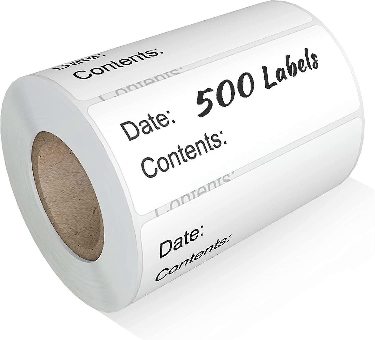 500pcs Food Labels,1 x 3 Inch Freezer Labels Removable for Food Containers, Mason Jar, Water/Oil/Tear Resistant,No Residue Food Storage Labels Perfect
