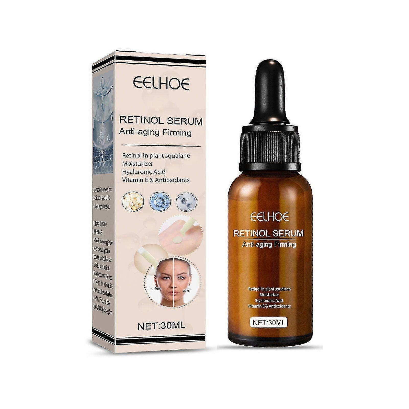 Revitalizing Retinol Face Serum with Acetyl Hexapeptide & Squalane Anti-Aging, Wrinkle Reduction, Pore Tightening, Deep Hydration & Brightening for Y