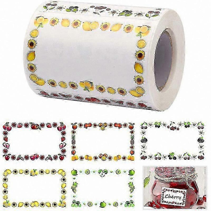500 Pieces 5x3cm Self-Adhesive Food Labels for Jam Jars and Containers