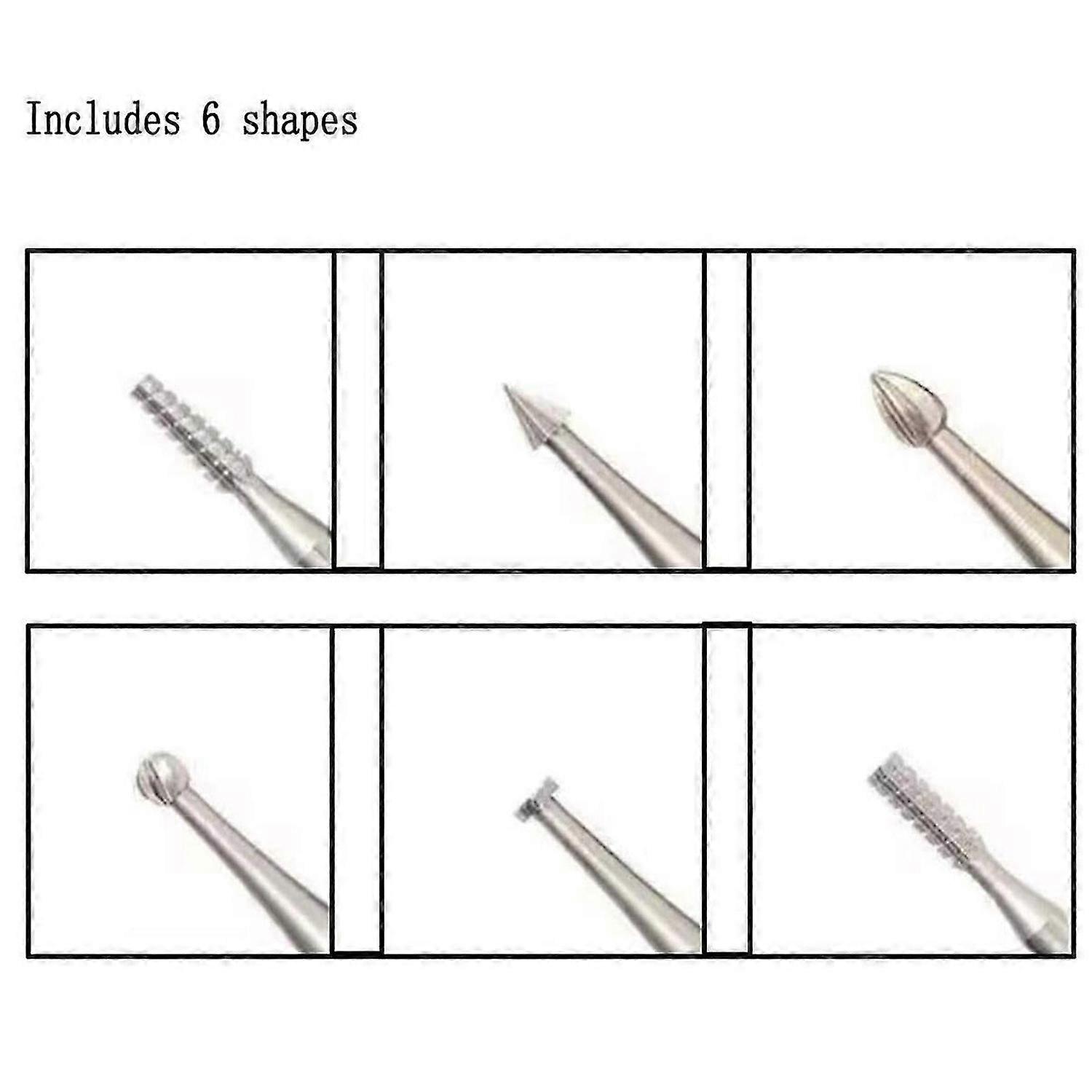 6 Pcs Steel Engraving Router Bits, Olive Amber Carving Drill Bits