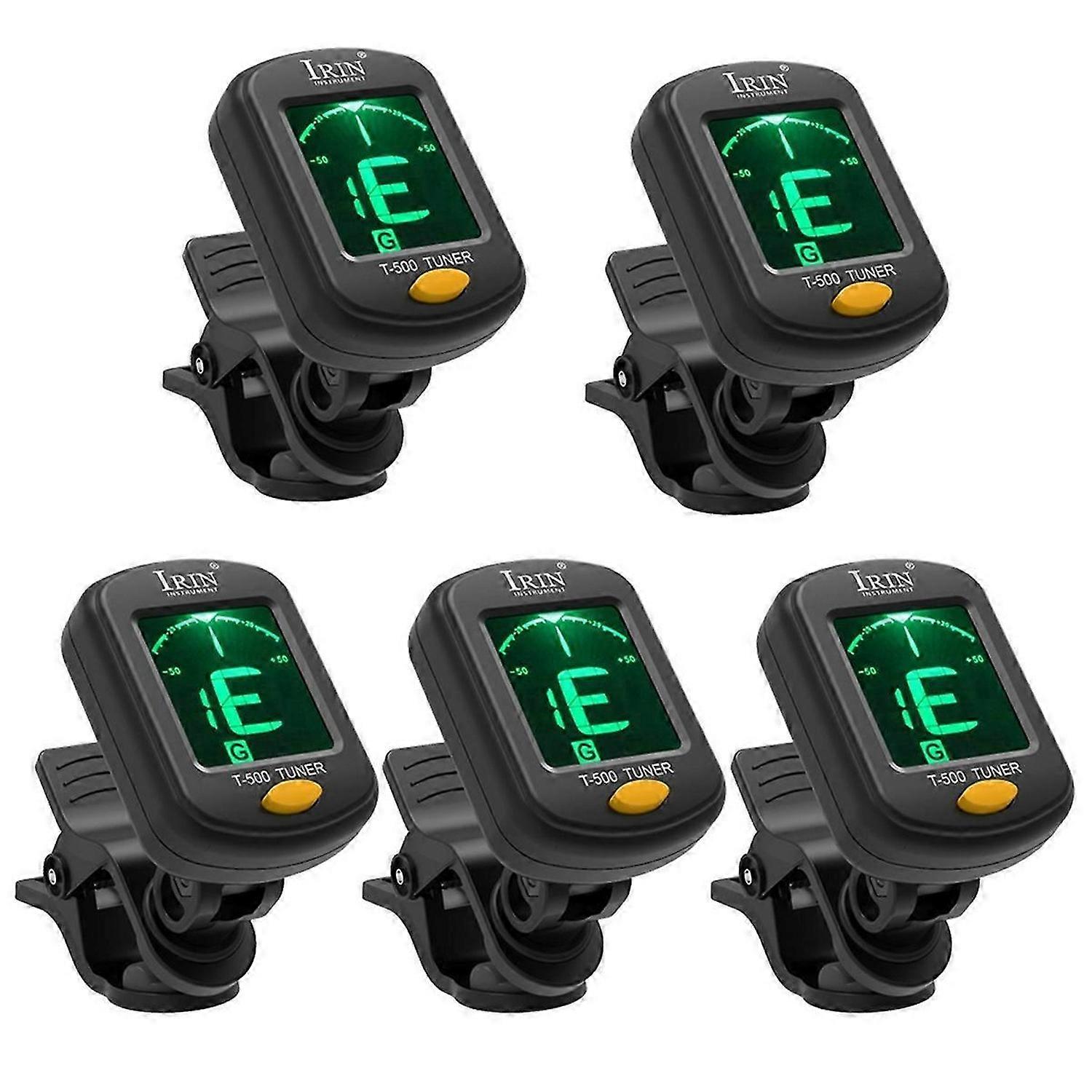 T-500 Guitar Tuner Rotatable Clip-on Tuner LCD Display 5PC