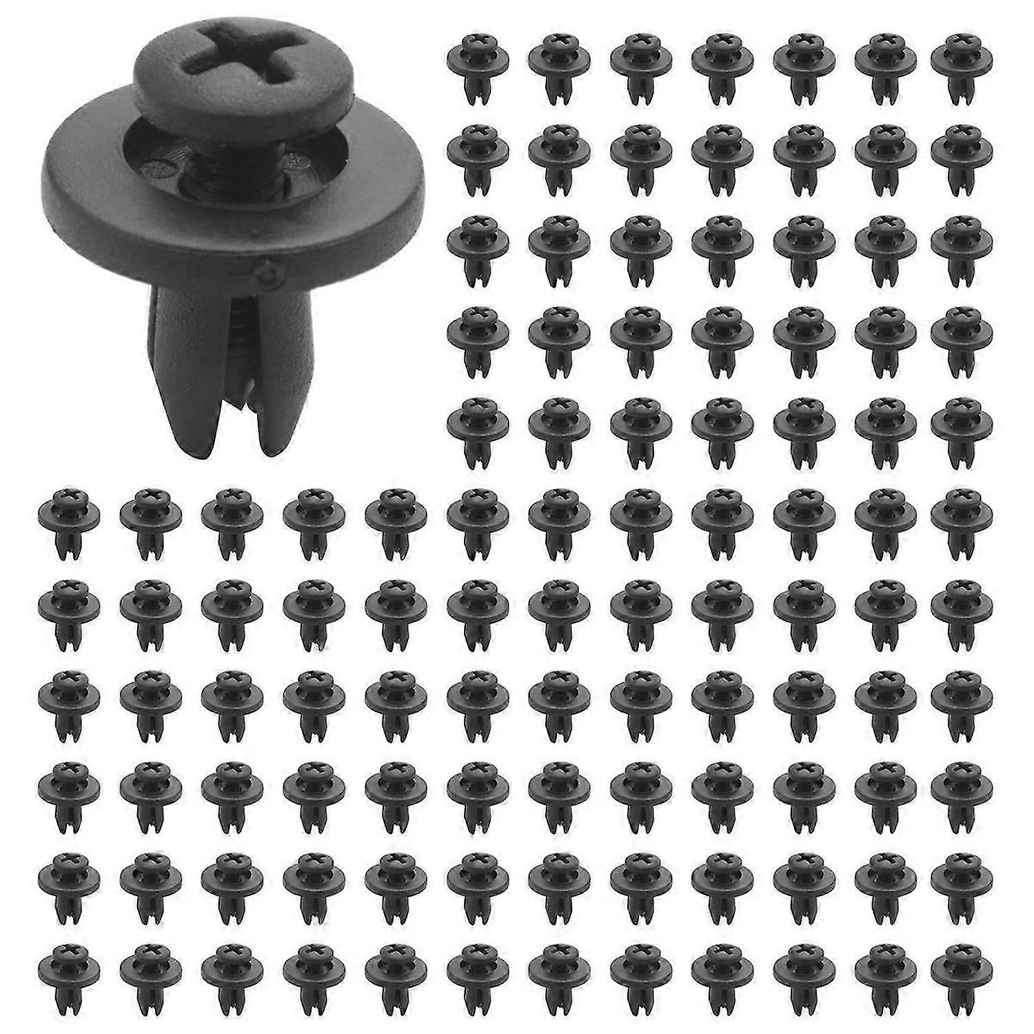 50pcs 6mm Plastic Push Type Rivet Bumper Pin Clips