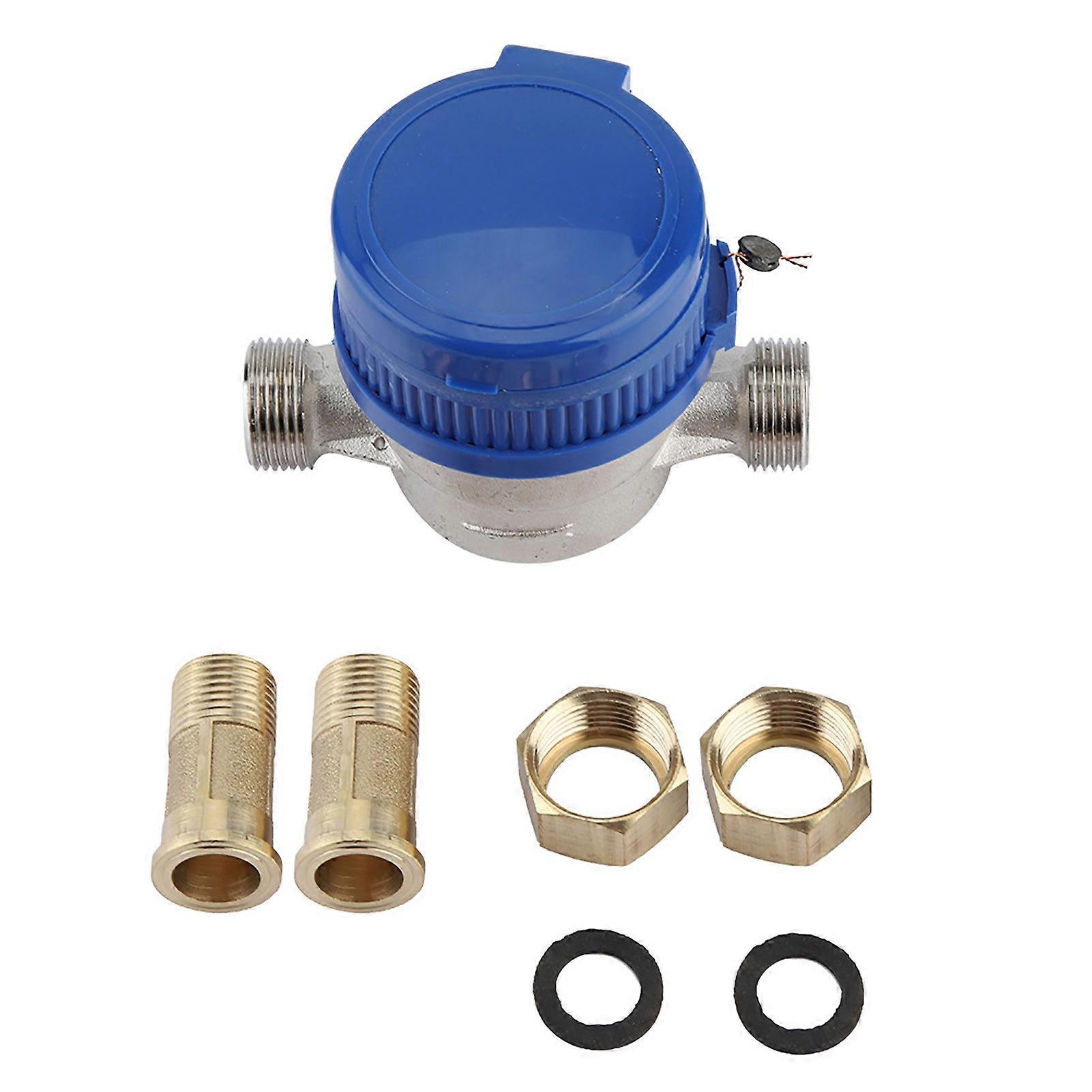Copper Mechanical Water Meter 1.5 m³/h 0-40°C 15mm 1/2 inch