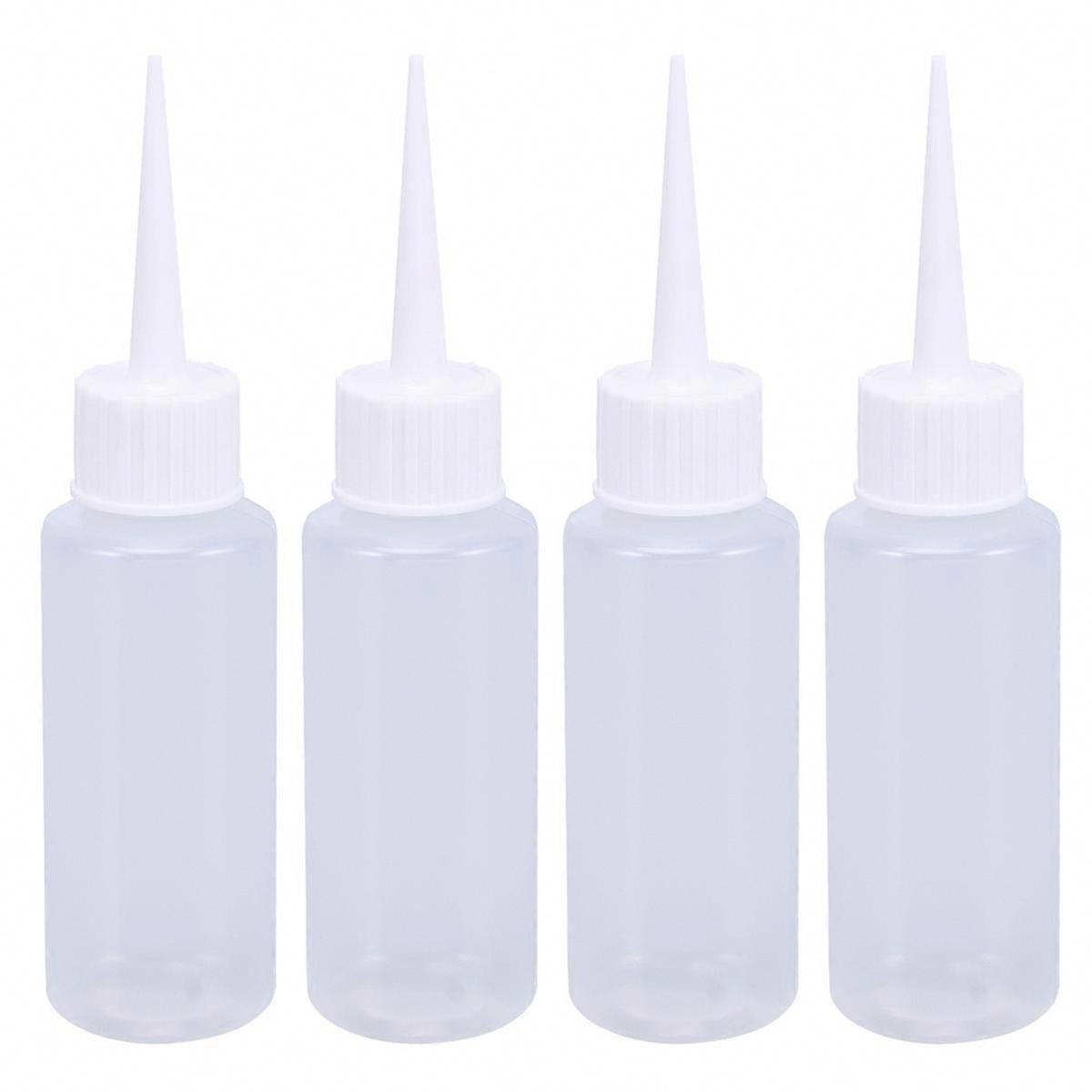 4PCS 50ML White Plastic Squeeze Bottles Dispenser For Liquid Glue Construction