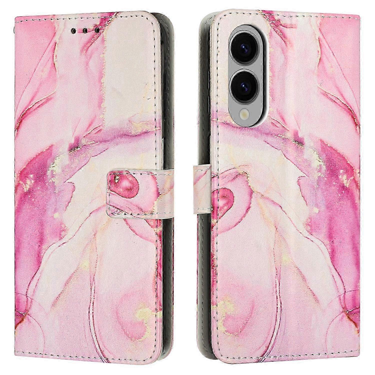 For Samsung Galaxy S25 Edge Stand Case Marble Pattern PU Leather Wallet Phone Cover