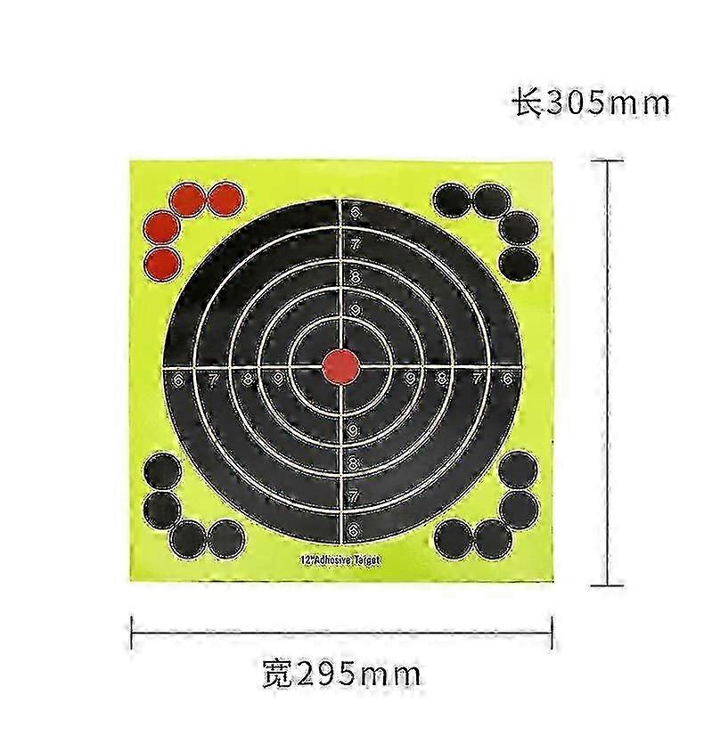 10pcs [12 "30.5 * 30.5cm] Hunting Training Target Paper, Fluorescent Adhesive Gun Target Paper Splash Effect f54 2025