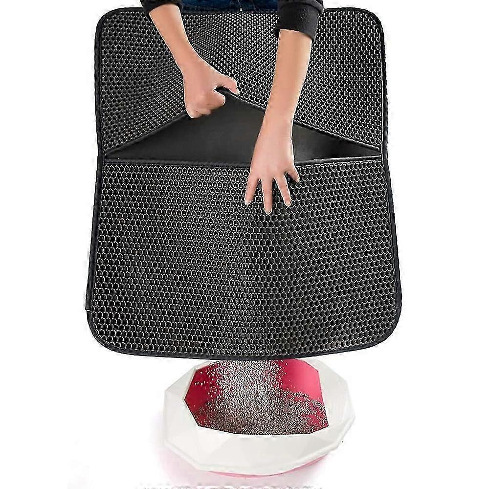 Double Layer Cat Litter Mat, Eco-Friendly Litter Trap, Non-Slip Backing For Stable Cat Litter Box, Soft For Paws Comfort EVA Material, Easy Cleaning 2