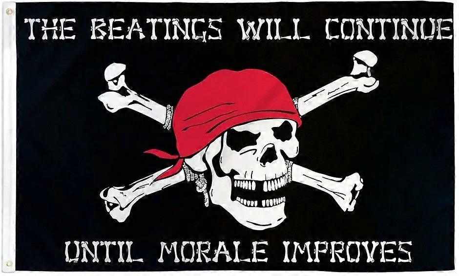 Pirate Morale Poly Pirate Flag Beatings Will Continue Pirate Ship Flag Pattern A 009