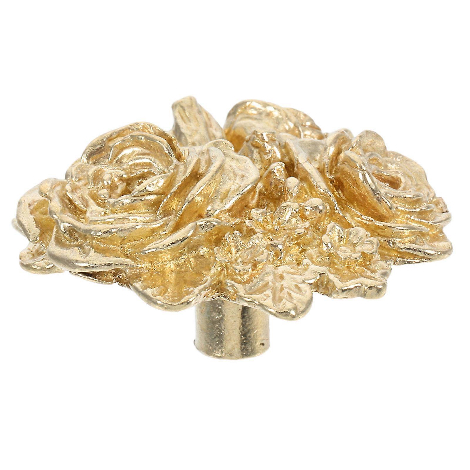 Flower Gold Cabinet Knobs for Vintage Dresser Pulls