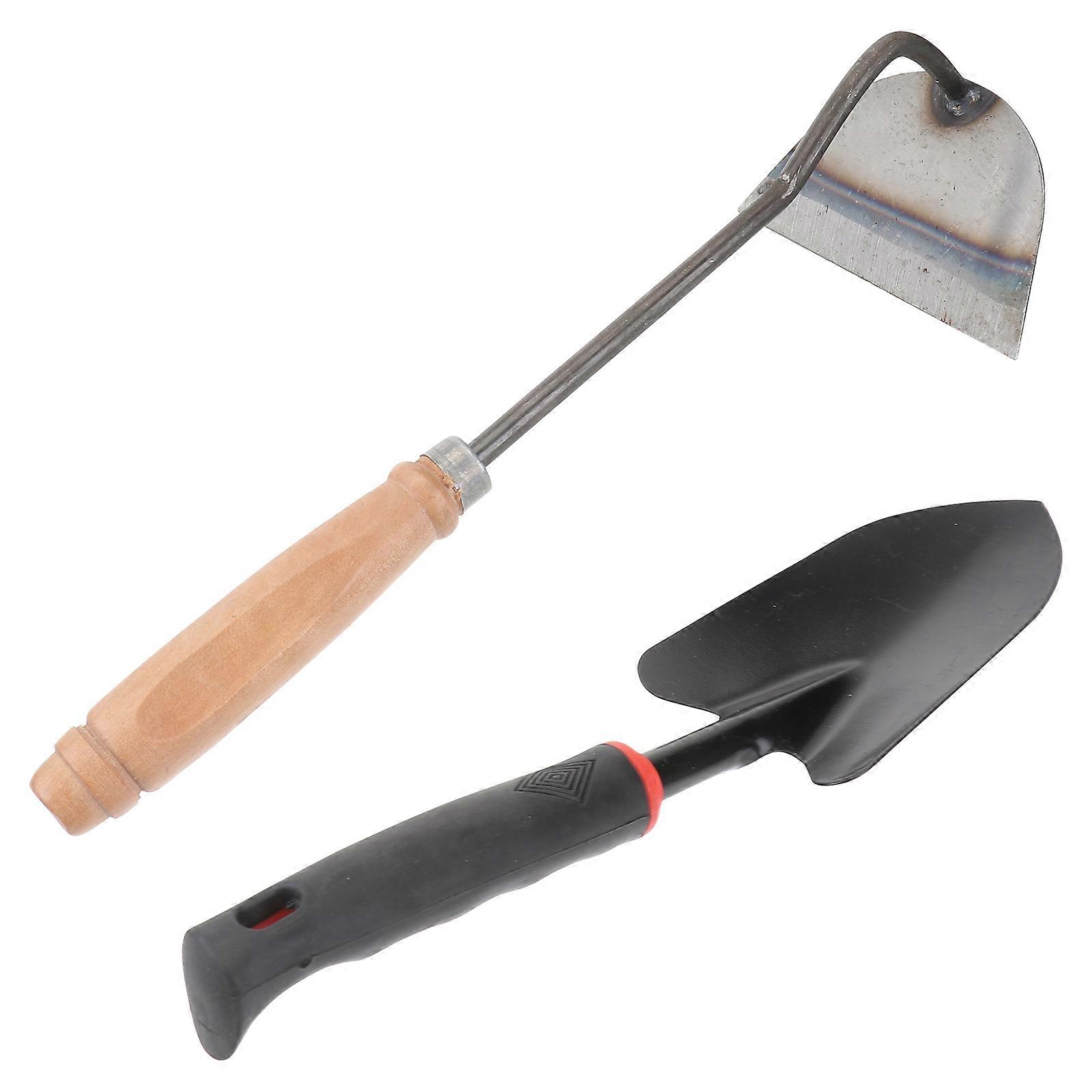Garden Trowels Hand Tool Wooden Handheld Hoe for Gardening Supplies Multi Material for Weeding 1 Set