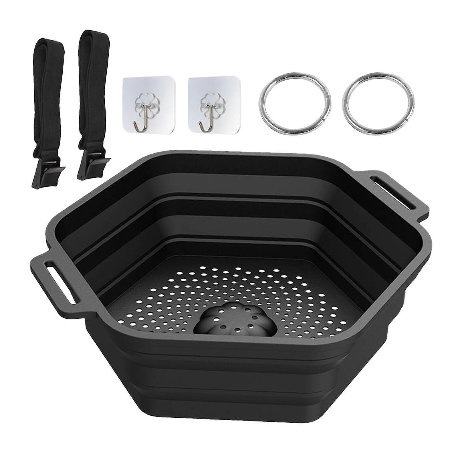 Recovery Shower Tub Cold Water Barrel Foldable Silicone Recovery Container For Sports Portable Immersion Setup Black