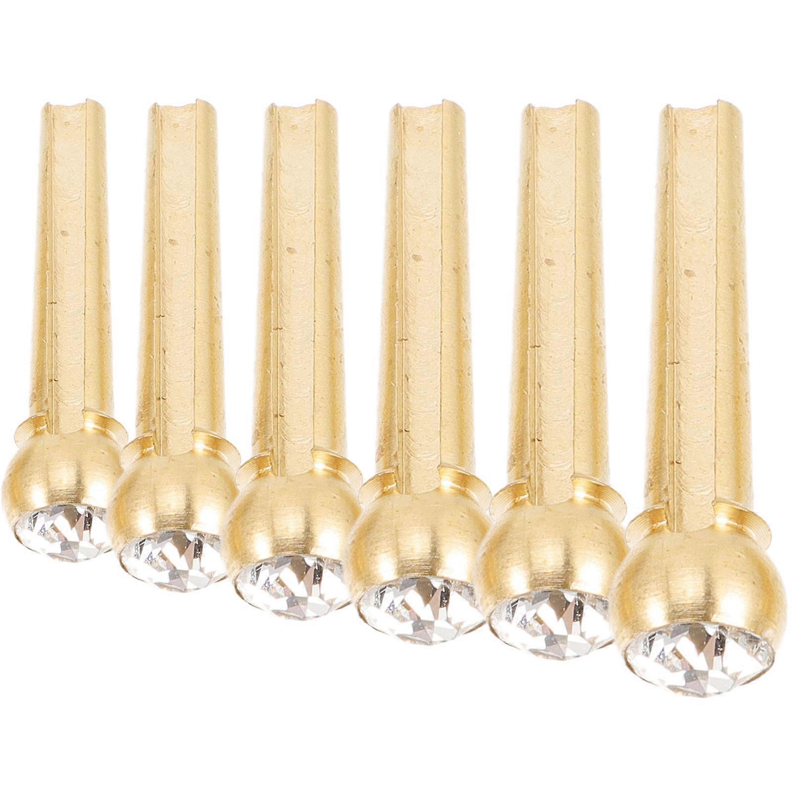 Solid String Pin Acoustic Guitar Bridge Pin for Guitar Use 6Pcs White
