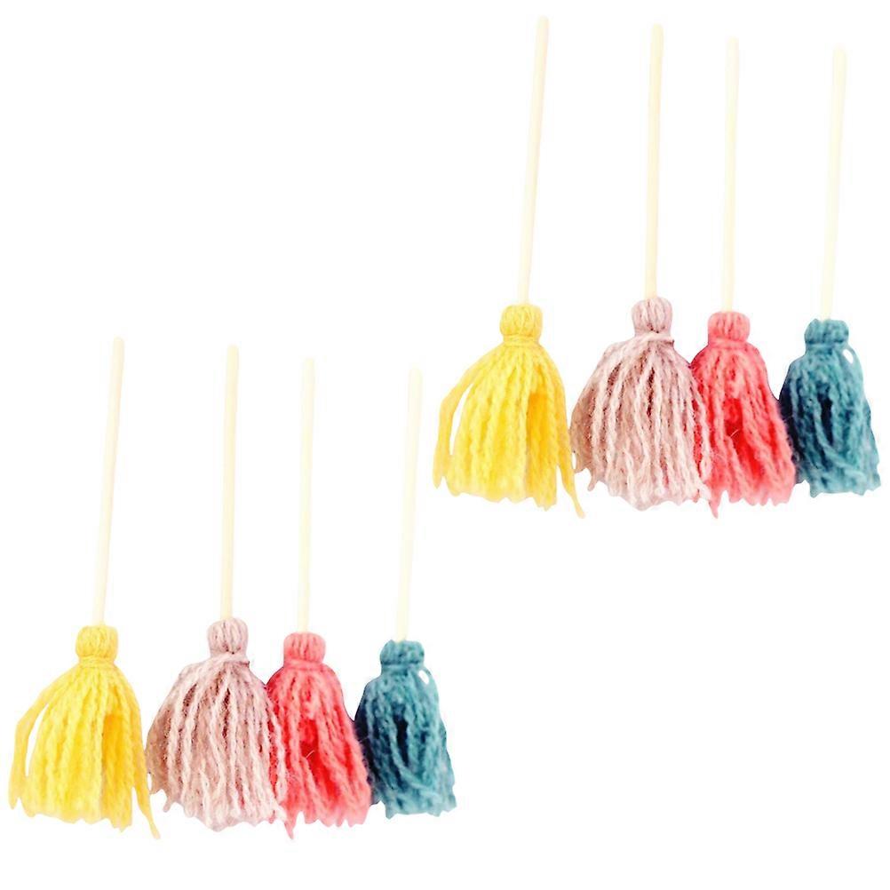Mini Cleaning Tool Ornament Dollhouse Miniature Mop for Decor 40Pcs