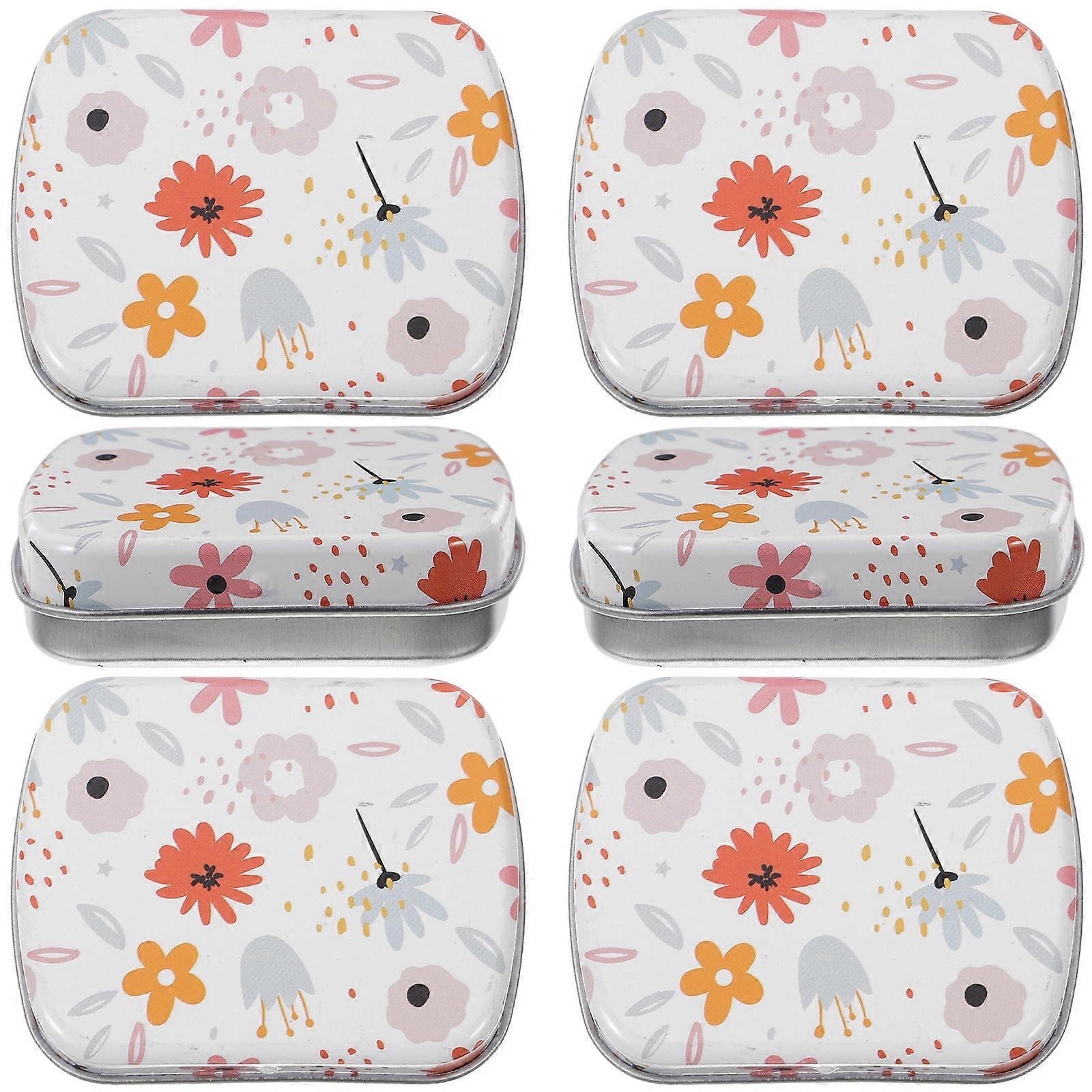 Tin Trinket Box Flower Pattern for Storage 18Pcs Jewelry Organizer
