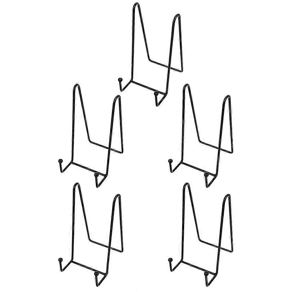 Jewelry Display Plate Stands for Home Use Trade Show Use Black Iron Material Triangle Shape 5Pcs