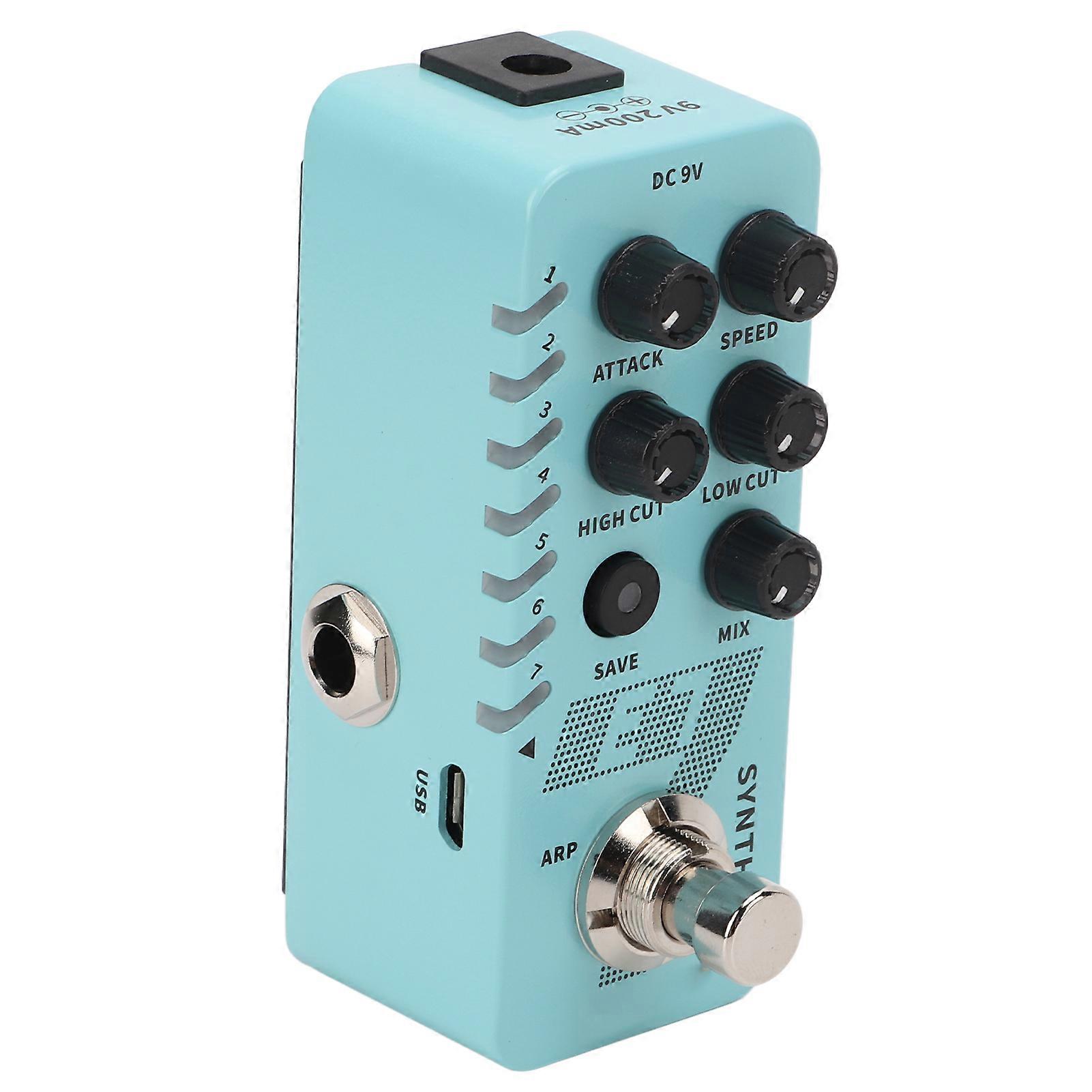 Synth Effect Guitar Pedal Cyan Polyphonic Voice with Arpeggio
