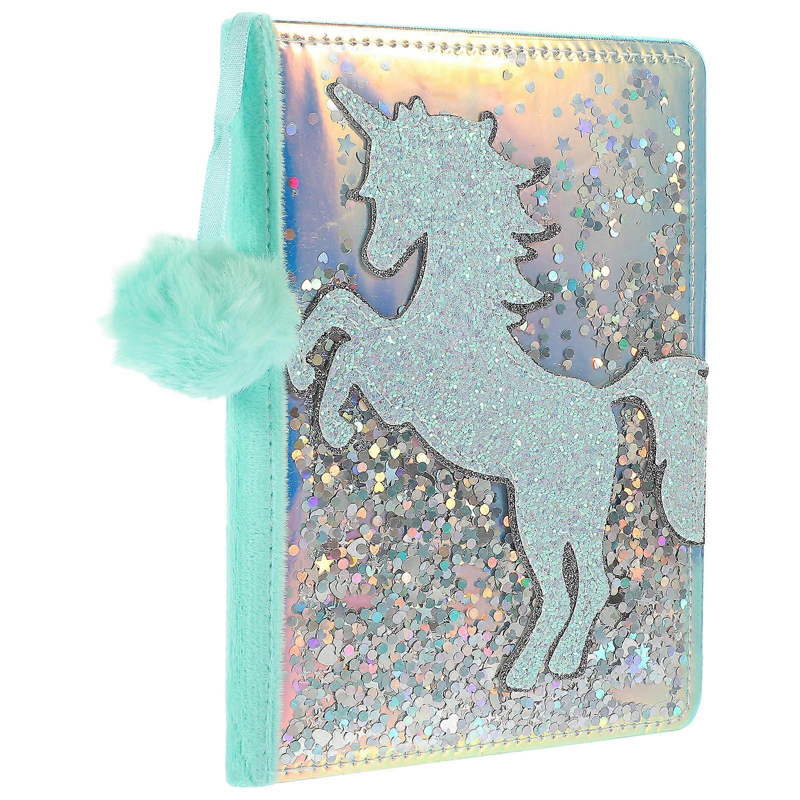 Kawaii Stationery Fluffy Notebook for Writing 2Pcs with Plush Cover in Green