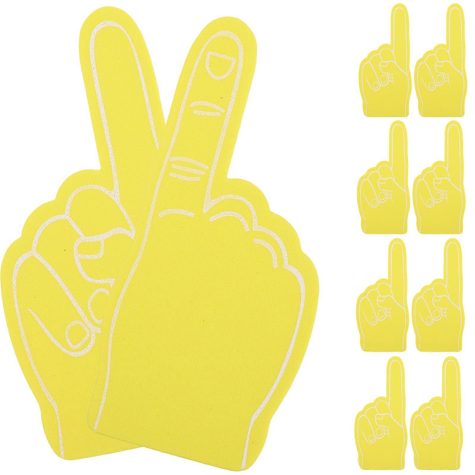 Cheering Squad Foams Finger Prop for Cheer 12Pcs Yellow Eva Material