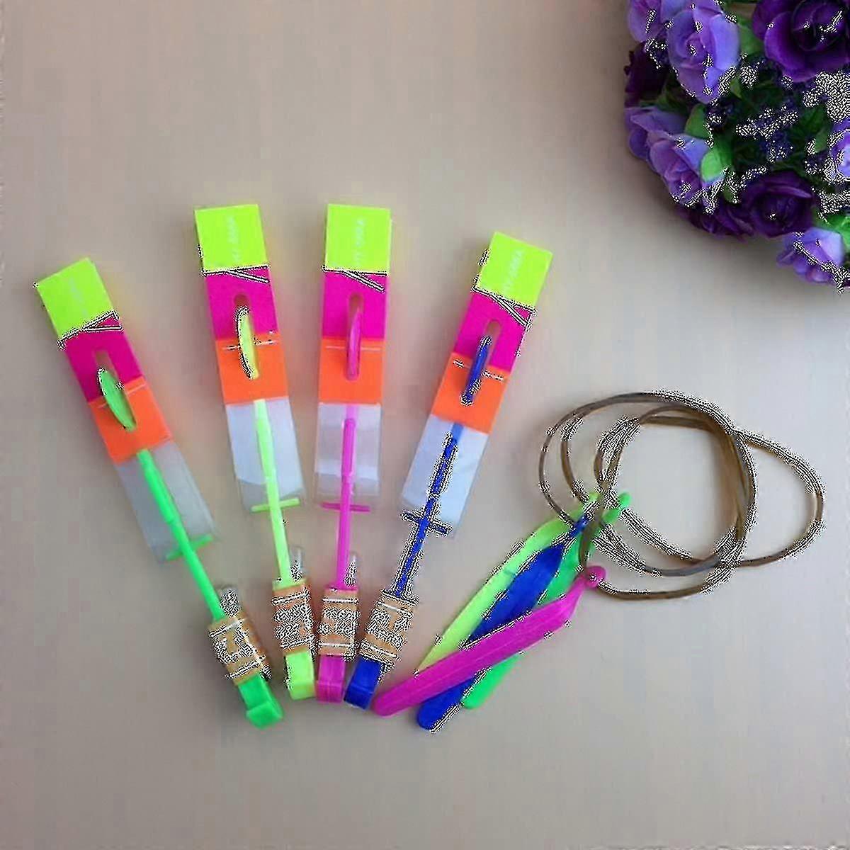 48pc LED Light Arrow Rocket Helicopter Flying Toy - Fun Party Gift Elastic Launch