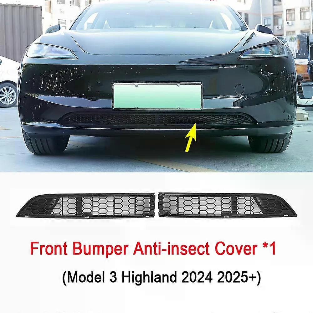 Front Grill Guard Grille Inserts Mesh for Tesla Model Y Juniper Launch Model 3 2025 2024 Air Inlet Vent Cover Bumper Accessories